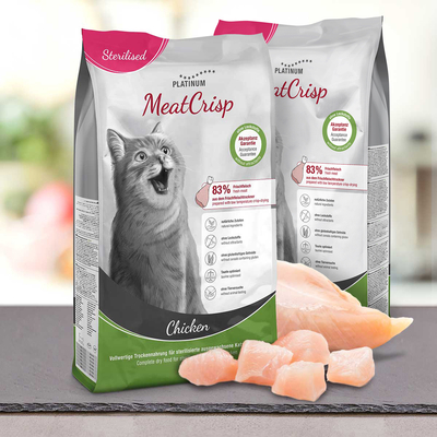 MeatCrisp Adult Chicken macskaeledel ivartalanított macskáknak 2x3 kg