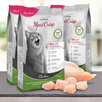 MeatCrisp Adult Chicken macskaeledel ivartalanított macskáknak 3x3 kg