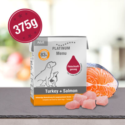 Menu Turkey + Salmon /Pulyka + Lazac felnőtt nedvestáp/ - 72 x 375 gr