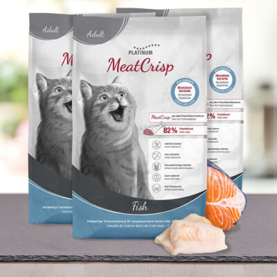 MeatCrisp Adult Fish macskaeledel felnőtt macskáknak 3x3 kg