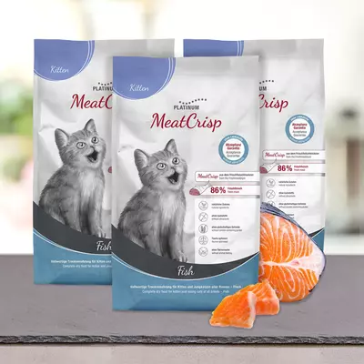 MeatCrisp Kitten Fish macskaeledel kölyök és fiatal macskáknak 3x1,5 kg