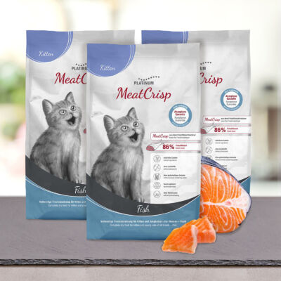 MeatCrisp Kitten Fish macskaeledel kölyök és fiatal macskáknak 3x1,5 kg