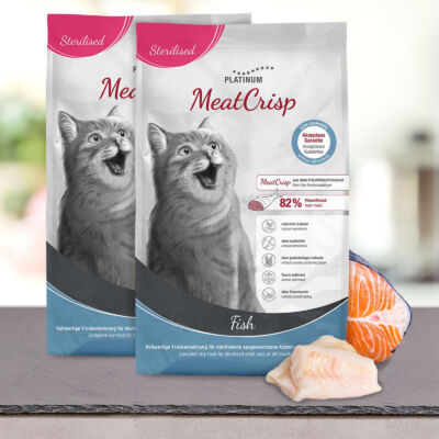 MeatCrisp Sterilised Fish macskaeledel ivartalanított macskáknak 2x3 kg