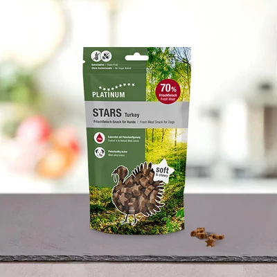 PLATINUM Stars Snack Turkey / jutalomfalat Pulykahúsból 185 g