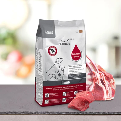 PLATINUM Adult Lamb + Rice bárányos kutyatáp 1,5 kg